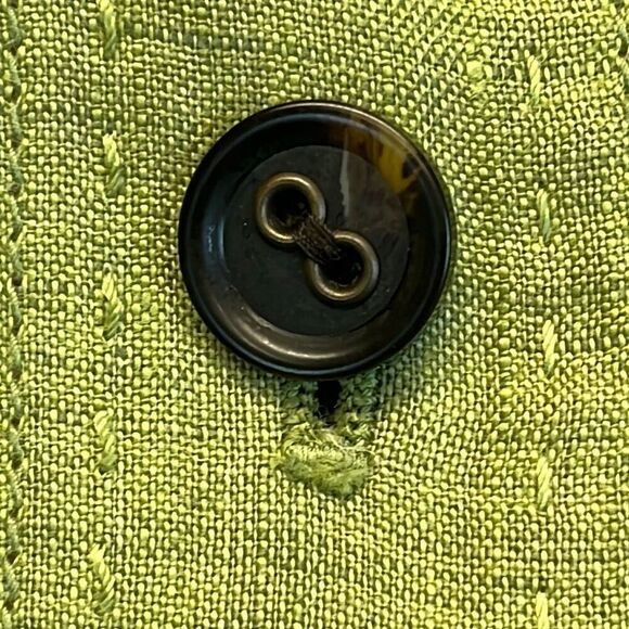 COLDWATER CREEK 100% Linen Utility Button Jacket Drawstring Hem Green Large EUC - Picture 6 of 12